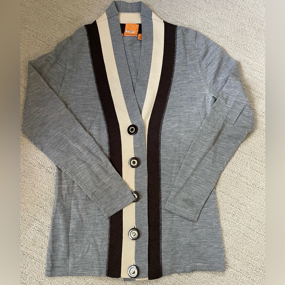 Tory Burch Caz Cardigan in Chimney Melange
